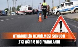 Otomobilin Devrilmesi Sonucu 2'si Ağır 5 Kişi Yaralandı