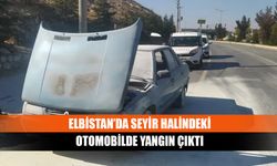 Elbistan’da Seyir Halindeki Otomobilde Yangın Çıktı