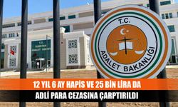 12 yıl 6 ay hapis ve 25 bin lira da adli para cezasına çarptırıldı