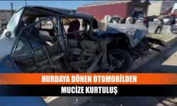 Hurdaya dönen otomobilden mucize kurtuluş