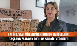 Fatih lisesi öğrencileri Orhun Abidelerini taşlara yazarak okulda sergileyecekler