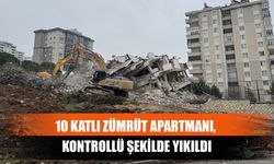 10 Katlı Zümrüt Apartmanı, Kontrollü Şekilde Yıkıldı