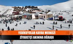 Yedikuyular kayak merkezi ziyaretçi akınına uğradı