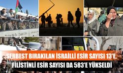 Serbest Bırakılan İsrailli Esir Sayısı 13'e, Filistinli Esir Sayısı Da 583'e Yükseldi