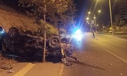 Takla atan araçta sürücü yaralı kurtarıldı