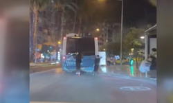 Otobüse tutunup paten yapan 2 çocuk hakkında işlem başlatıldı