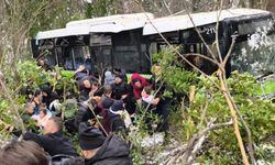 Kocaeli'de belediye otobüsü şarampole devrildi