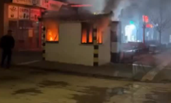 Afşin'de taksi durağında yangın paniği!