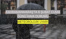6 Şubat Cuma Günü Kahramanmaraş Genelinde Yağışlı Hava Etkili Olacak!