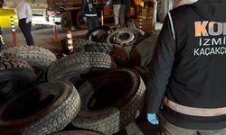 İzmir'de lastiklerin içerisine gizlenmiş 8 bin 500 paket kaçak sigara ele geçirildi