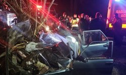 Antalya'da ağaca çarpan otomobildeki 2 kişi öldü, 2 kişi yaralandı