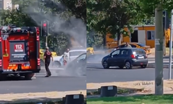 Kahramanmaraş’ta Seyir Halindeki Araç Alev Aldı!