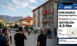 Gaziantep Nurdağı’nda Deprem! AFAD Büyüklüğü ve Detayları Açıkladı