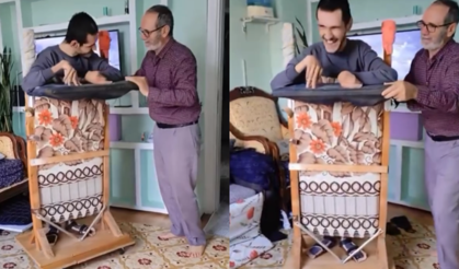 Engelli Oğlunun Dışarıyı İzleyebilmesi İçin Özel Bir Düzenek Kuran Fedakar Baba Yürekleri Isıttı