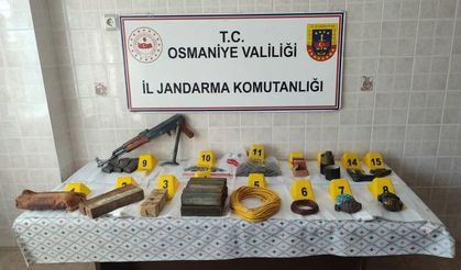 Osmaniye'de jandarmanın operasyonlarında patlayıcı, silah ve uyuşturucu ele geçirildi