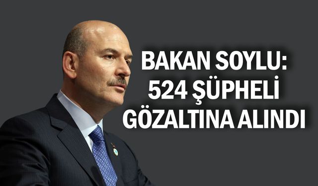 Bakan Soylu: 524 Şüpheli Gözaltına Alındı
