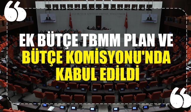 Ek Bütçe TBMM Plan ve Bütçe Komisyonu'nda Kabul Edildi