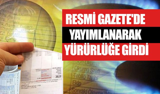 Resmi Gazete'de Yayımlanarak Yürürlüğe Girdi