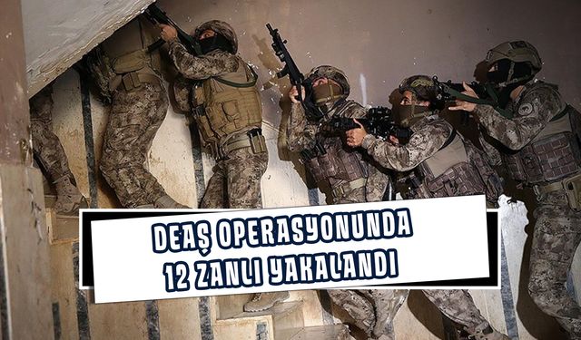 Terör örgütü DEAŞ operasyonunda 12 zanlı yakalandı