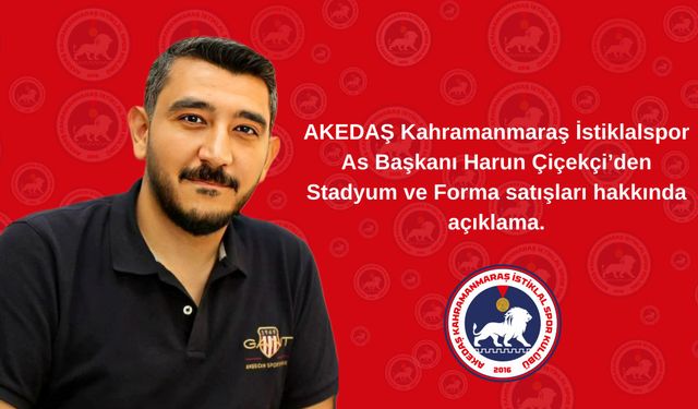 As Başkan Çiçekçi’den Stadyum ve Forma Satışı açıklaması