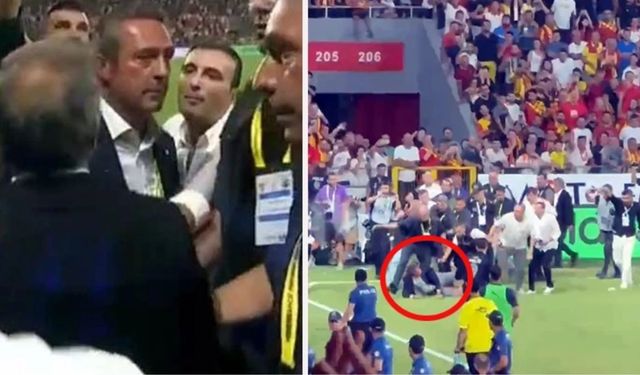 Fenerbahçe Başkanı Ali Koç, sahaya indi! Arbede çıktı