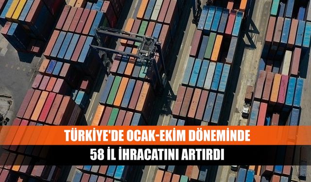 Türkiye'de Ocak-Ekim döneminde 58 il ihracatını artırdı