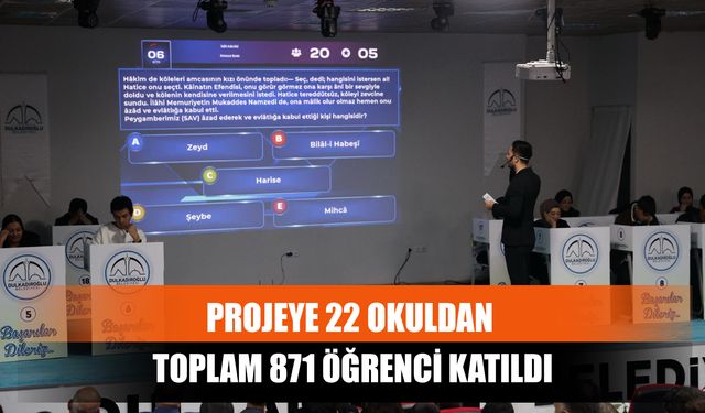 Projeye 22 Okuldan Toplam 871 Öğrenci Katıldı