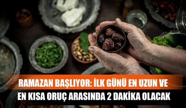 Ramazan başlıyor: İlk günü en uzun ve en kısa oruç arasında 2 dakika olacak