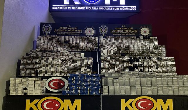 Adana'da iki araçta 20 bin 500 paket kaçak sigara ele geçirildi
