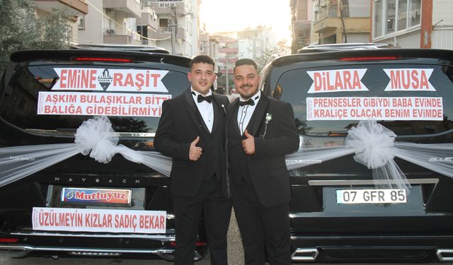 Antalya'da iki kardeş babaları ve amcaları gibi aynı gün evlendi