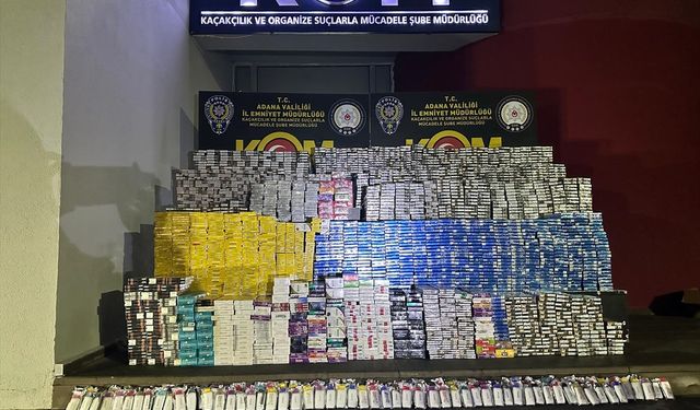Adana'da tırda 16 bin paket gümrük kaçağı sigara ele geçirildi