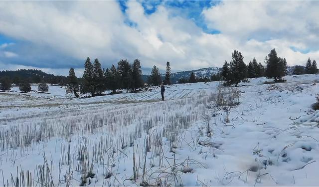 Göksun’da yılın ilk karı büyüledi