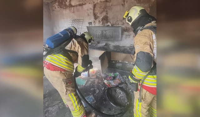 Kahramanmaraş Şerefoğlu Mahallesinde bir evde yangın çıktı