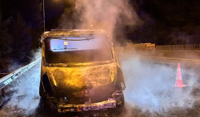 Adana'da seyir halindeki çekici yandı!