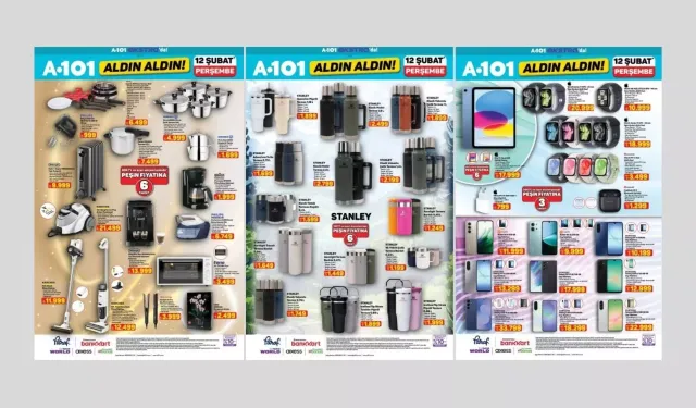 A101 12 Şubat 2026 İnternete Özel Aldın Aldın Kataloğu: Stanley Termos ve Apple Watch Geliyor!