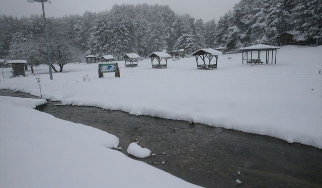 Karabük'ün yüksek kesimlerinde kar etkili oldu