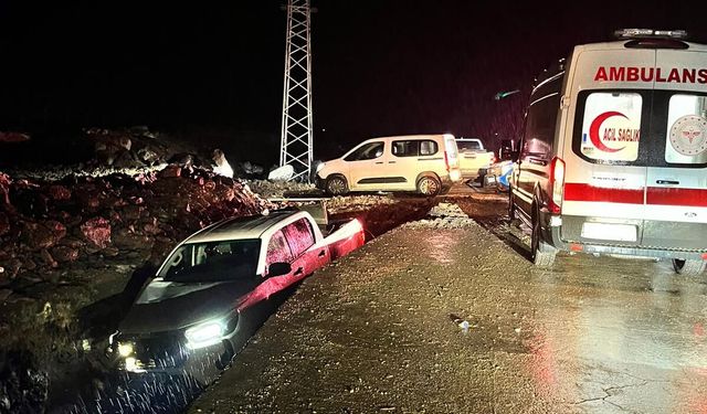 Şanlıurfa'da şarampole devrilen kamyonetteki 3 kişi yaralandı