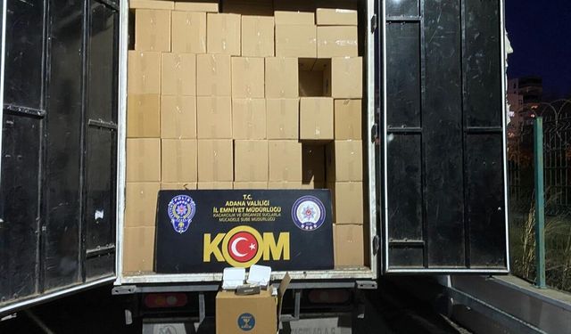 Adana'da kaçak 4 milyon 500 bin makaron ele geçirildi