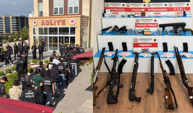 Kahramanmaraş merkezli yasaklı madde operasyonunda 45 zanlı tutuklandı