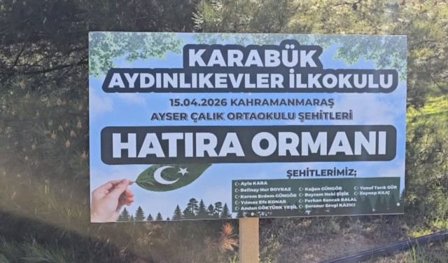 Kahramanmaraş'taki okul saldırısında hayatını kaybedenler için Karabük'te fidan dikildi