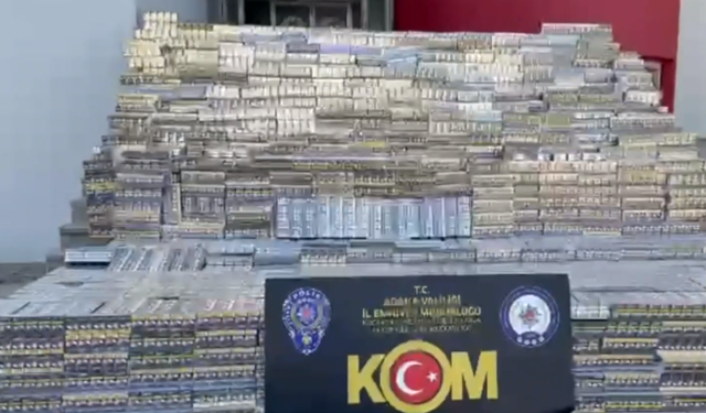 Adana'da 127 bin 500 paket kaçak sigara ele geçirildi