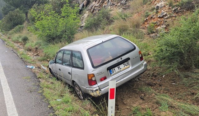 Adana'da yoldan çıkan otomobildeki 3 kişi yaralandı
