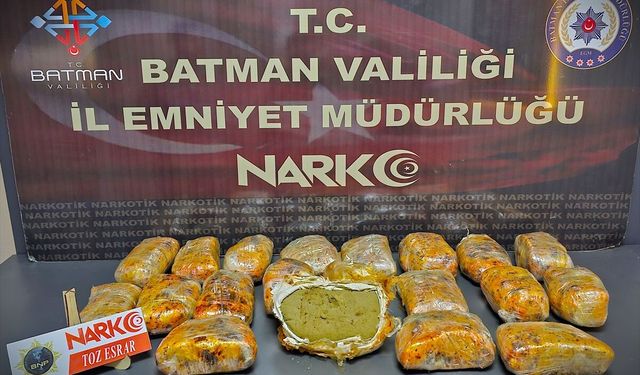 Batman'da 11 kilo 500 gram esrar ele geçirildi