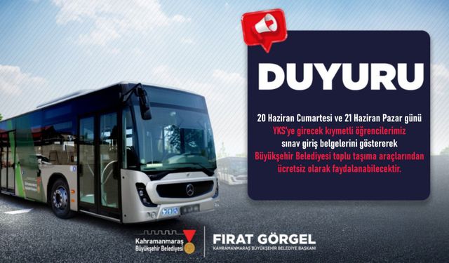 Kahramanmaraş'ta YKS Sürecinde Öğrenci ve Velilere Tam Destek!
