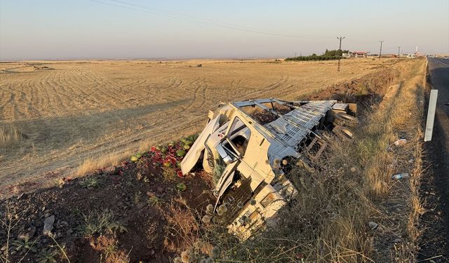 Şanlıurfa'da şarampole devrilen tırdaki 2 kişi yaralandı