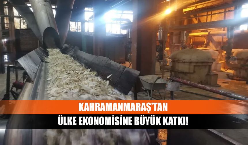 Kahramanmaraş’tan ülke ekonomisine büyük katkı!