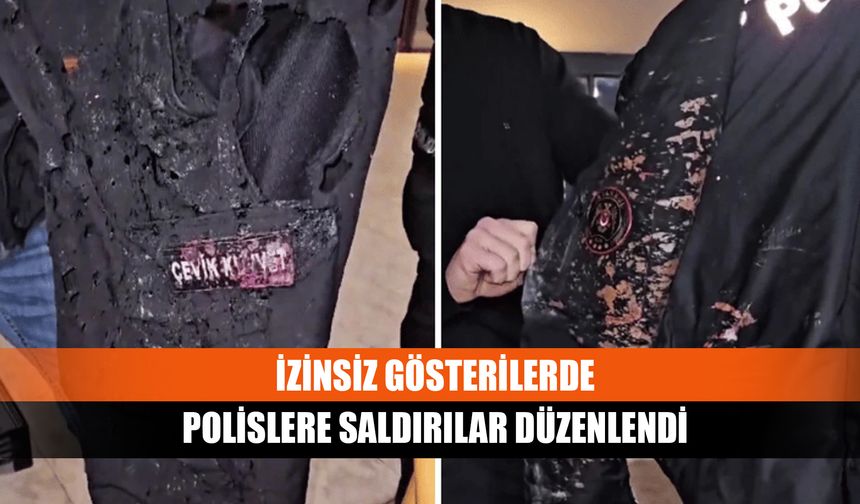 Provokatörlerden polise asitli ve baltalı saldırı