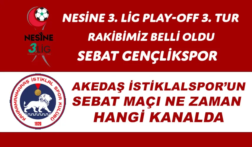 Sebat Gençlik Spor ile oynayacağımız karşılaşmanın canlı yayın kanalı belli oldu.