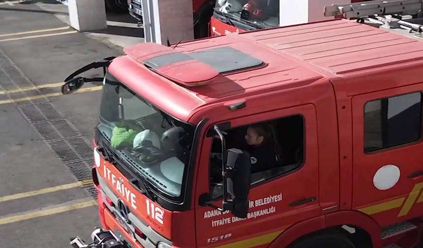 Adana'nın ilk kadın itfaiye şoförü: Kübra Kara