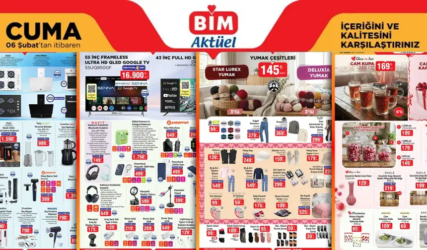 BİM Aktüel Ürünler Kataloğu (6 ŞUBAT 2026): Ankastre Set, Televizyon, Fotoğraf Makinesi